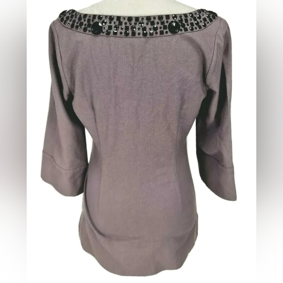 BCBG Wool Blend Embellished Neckline Tunic Top- Sz. Sm - Picture 4 of 10